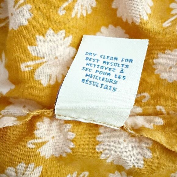 ODILLE x ANTHROPOLOGIE | Yellow Cream Graphic Flowers Floral Tie Blouse | Size 8 - Picture 8 of 8